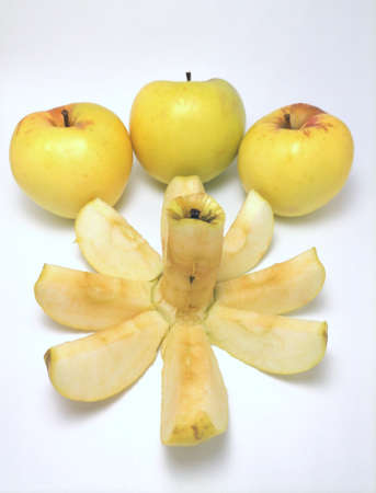Apples on white backgroundの写真素材