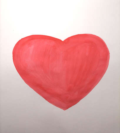 Red heart on white backgroundの写真素材