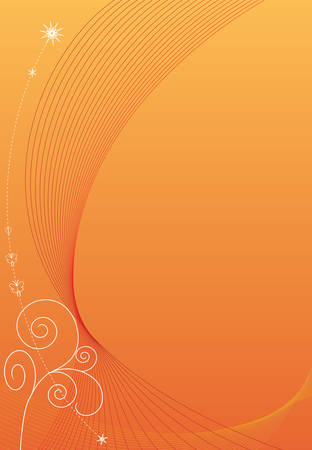 The abstract background consisting from gradient filling, objects: lines, star figures, figures of butterfliesのイラスト素材
