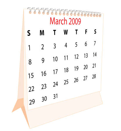 Calendar of a desktop 2009 for Marchの写真素材
