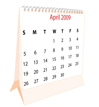 Calendar of a desktop 2009 for Aprilの写真素材
