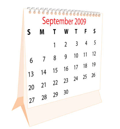 Calendar of a desktop 2009 for Septemberの写真素材
