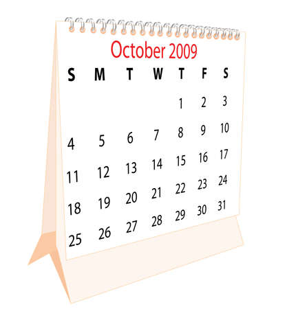Calendar of a desktop 2009 for Octoberの写真素材