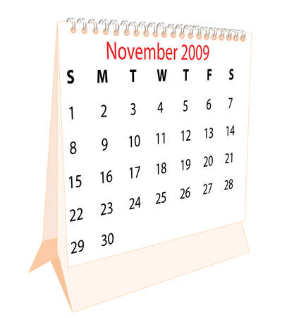 Calendar of a desktop 2009 for Novemberの写真素材