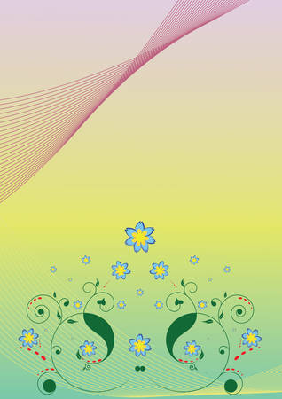 Decorative floral background, vector illustrationのイラスト素材