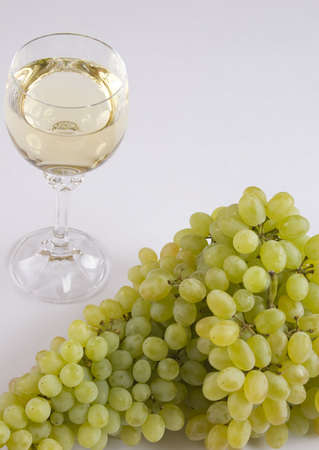 Grapes and white wineの写真素材