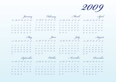 Сalendar of 2009 year.のイラスト素材