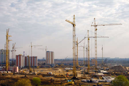 Construction in progress. Start of building a new city area.の写真素材