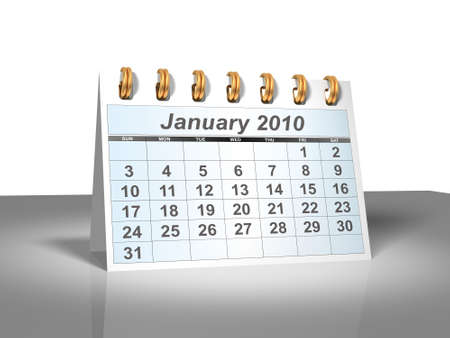 Desktop Calendar. January, 2010. A full series for 2010 in my portfolio.の写真素材