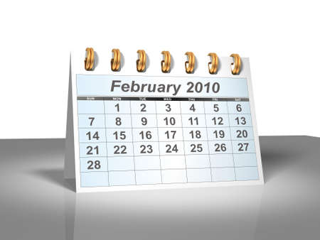 Desktop Calendar. February, 2010. A full series for 2010 in my portfolio.の写真素材