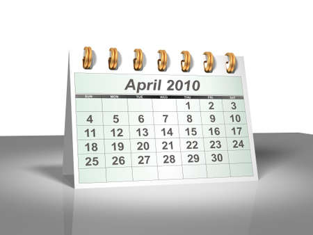 Desktop Calendar. April, 2010. A full series for 2010 in my portfolio.の写真素材