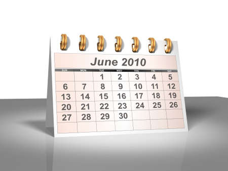 Desktop Calendar. June, 2010. A full series for 2010 in my portfolio.の写真素材