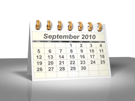 Desktop Calendar. September, 2010. A full series for 2010 in my portfolio.の写真素材