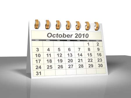 Desktop Calendar. October, 2010. A full series for 2010 in my portfolio.の写真素材