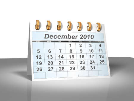 Desktop Calendar. December, 2010. A full series for 2010 in my portfolio.の写真素材