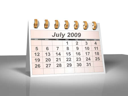 Desktop Calendar. July, 2009. の写真素材