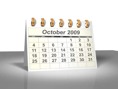 Desktop Calendar. October, 2009.の写真素材