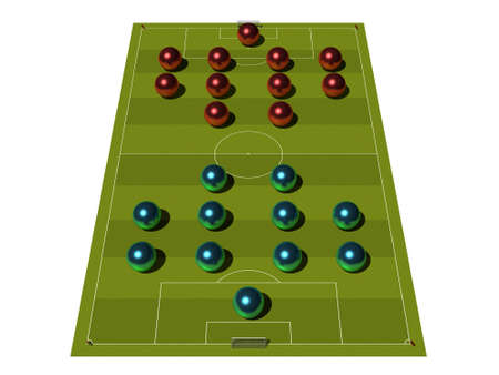 Soccer Field with the tactical scheme of arrangement of playersの写真素材