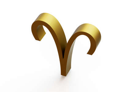 Zodiac sign - Aries. 3D illustration on isolated white background.の写真素材
