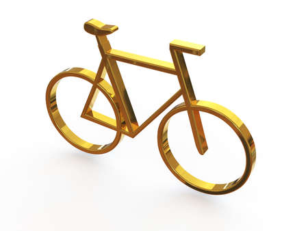 Sign - Bicycle. 3d illustration on isolated white background.の写真素材