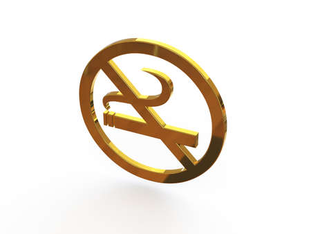 Sign - Smoking is prohibited. 3D illustration on isolated white background.の写真素材