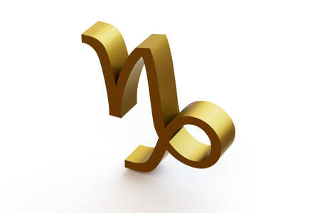 Zodiac sign - Capricorn. 3D illustration on isolated white background.の写真素材