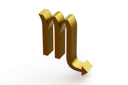 Zodiac sign - Scorpio. 3D illustration on isolated white background.の写真素材