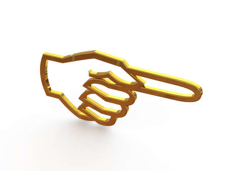 Sign - Pointer Right. 3d illustration on isolated white background.の写真素材
