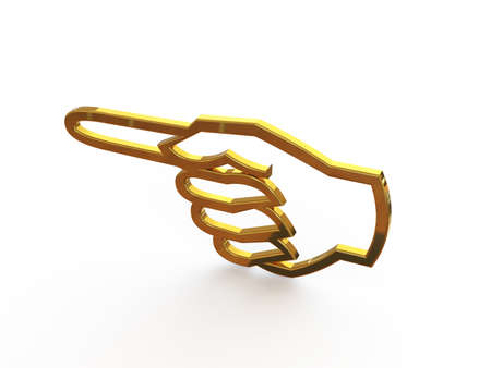 Sign - Pointer Left. 3d illustration on isolated white background.の写真素材