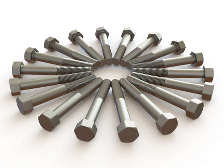 Bolts. Image is isolated on white.の写真素材