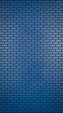 3D render of Light blue brick wall vertical formatの写真素材
