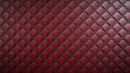 Luxury elegant dark red leather texture with buttons for pattern and background.の写真素材