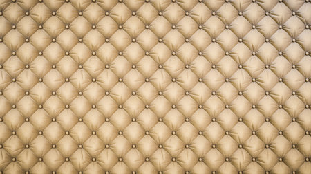 Luxury elegant beige leather texture with buttons for pattern and background.の写真素材