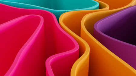 Abstract candy rainbow colorful lines background 3D Renderの写真素材