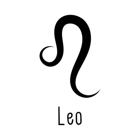 Leo astrological zodiac sign isolated on white background. Simple horoscope icon, astrology logo. Vector illustration.のイラスト素材