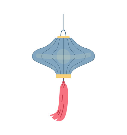 Chinese paper lantern vector illustration isolated on white.のイラスト素材