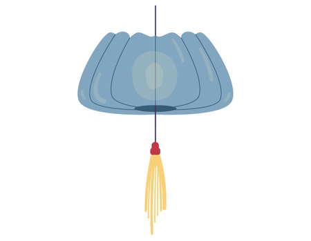 Chinese paper lantern vector illustration isolated on white.のイラスト素材