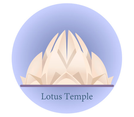 Vector illustration of Lotus temple in India. Bahai House of Worship.のイラスト素材