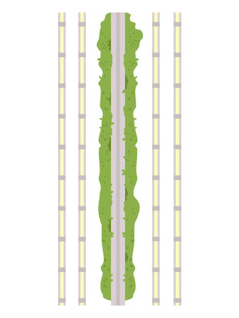 Equipment for vertical farming flat vector illustration isolated on white.のイラスト素材