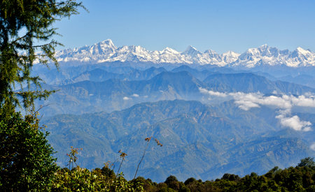 Mountain landscape in Himalayasの写真素材