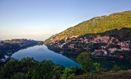 Photo of the Bhimtal lake in the Nainital District of Kumaon, Uttarakhand(India)の写真素材