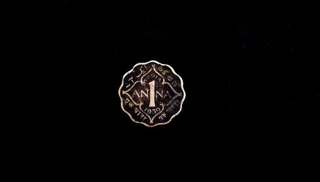 One aanaa coin on a black background. Close-up.の写真素材