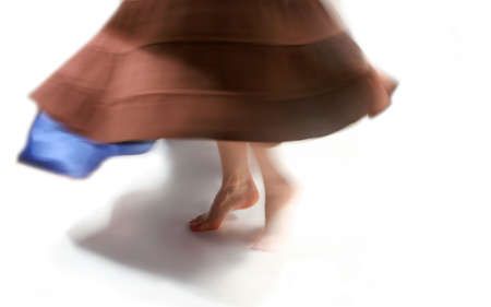 woman dances (focus on foot)の写真素材