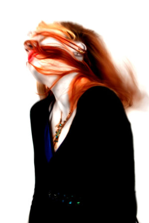 woman dancing with ghostly skin (illustration done in )の写真素材