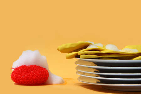 washing the dishesの写真素材