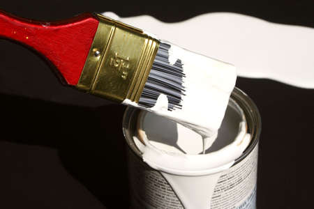 white paint on blackの写真素材