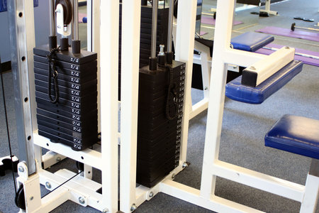 weights and equipment at a gym