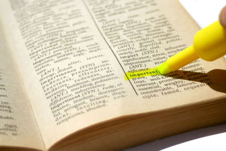 highlighting the word 'important'の写真素材