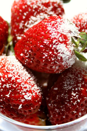 strawberries with sweetenerの写真素材