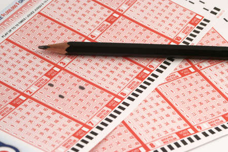 picking numbers for the lotteryの写真素材